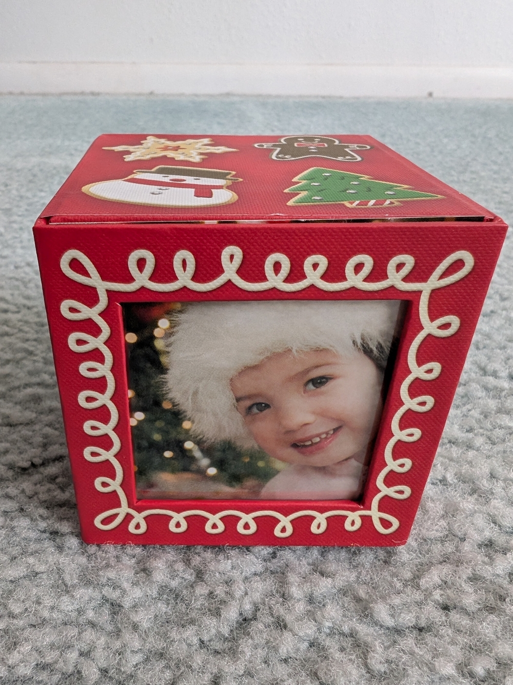 Hallmark Festive Red Holiday Photo Cube Frame